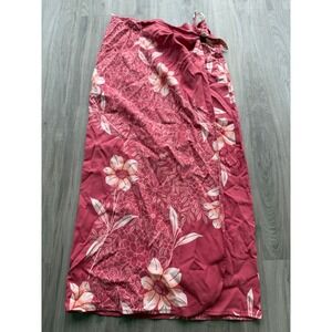 Tommy Bahama Silk Sarong Skirt Floral Tropical Swim Cover Up Red Pink M‎